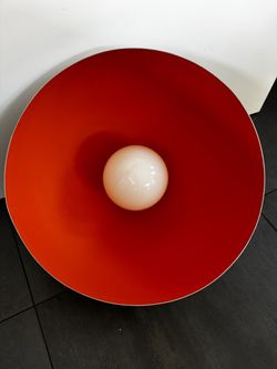 Stainless steel and orange pendant lamp