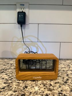 Capello Digital Alarm Clock Wood Finish