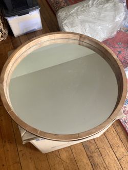 Barrel Wood Wall Mirror