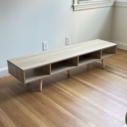 Modern Wood TV Stand Low Media Console