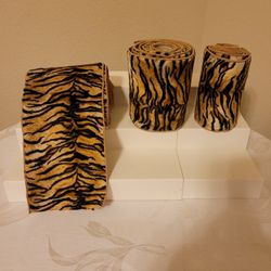 Velvet Fabric Tiger Animal Print Decorator Wire  Trim 