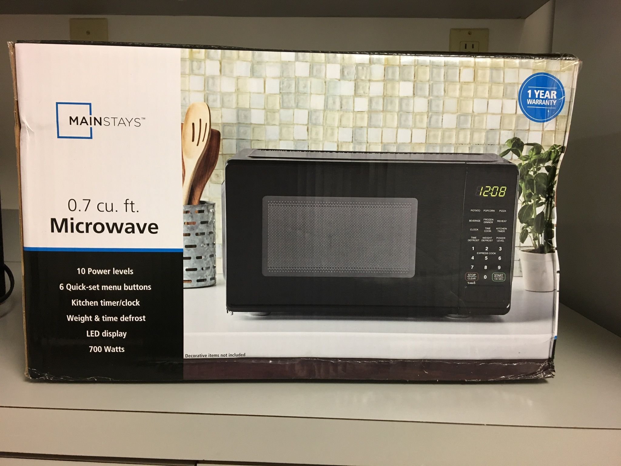 Microwave: .7 cu. ft. Mainstays, Black