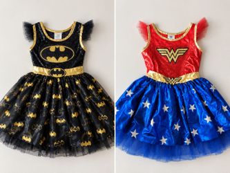 Batman & Wonder Woman Girls Costume Dresses