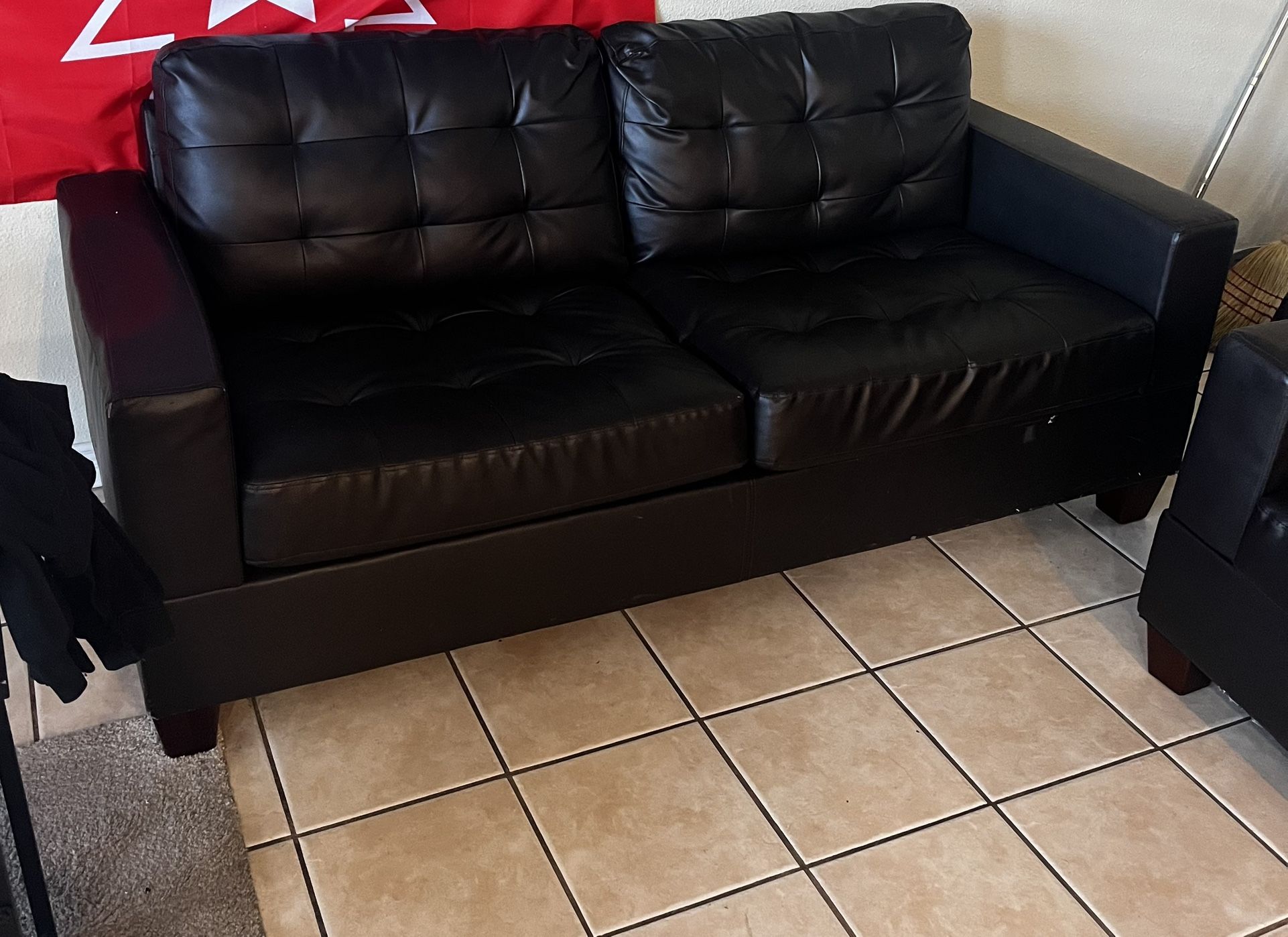 Faux Leather Couch & Loveseat