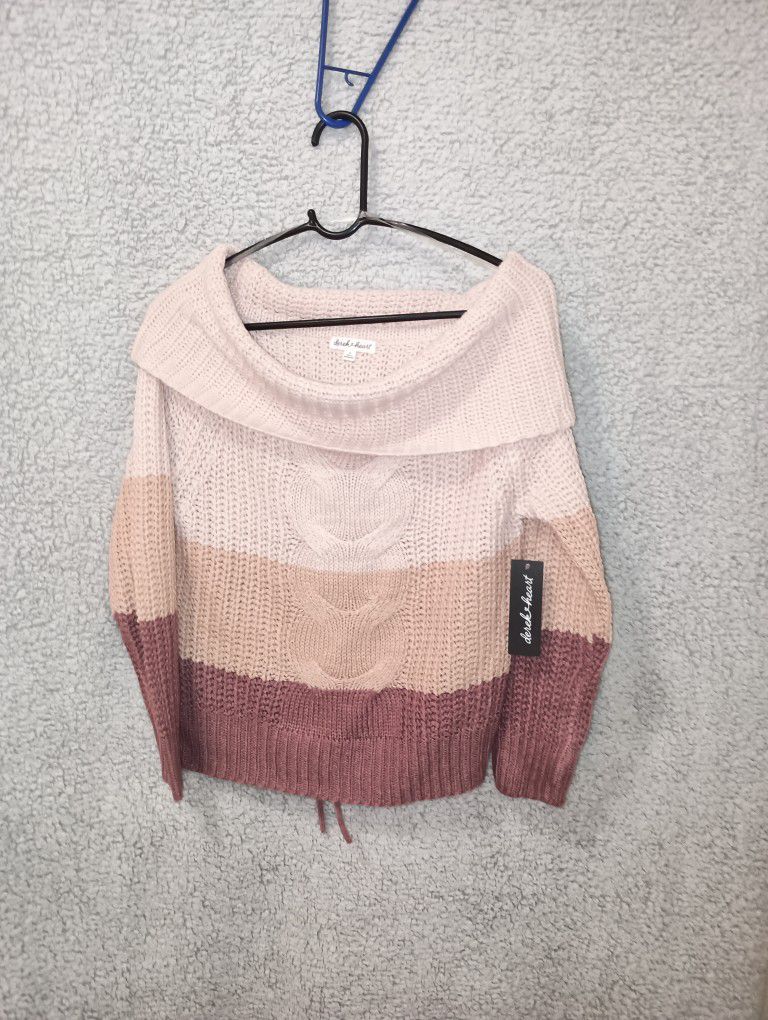 Sweater ,large, New,  off the shoulders