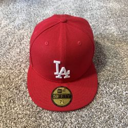 Red LA Dodgers hat