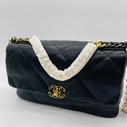 Goatskin  Quilted Black Bag