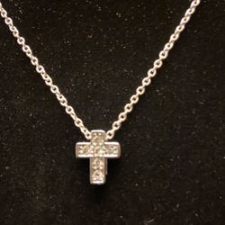 Silver Plated Decorative Cross Necklace