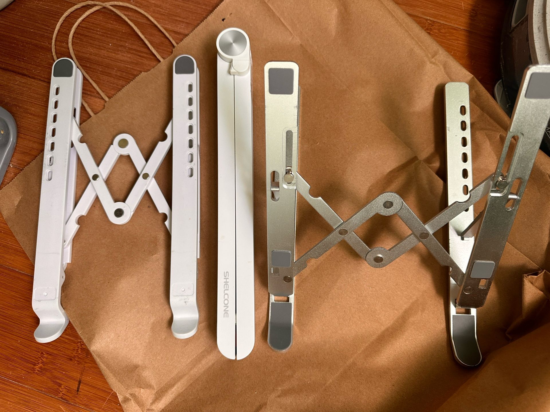 3 Laptop Stands for Desk Adjustable Laptop Riser Aluminum+ Silicone Foldable Portable Laptop Holder Notebook Stand for 10-15.6” Laptops,Tablet