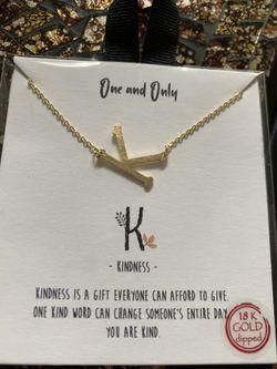 New 18k gold dipped initial K necklace