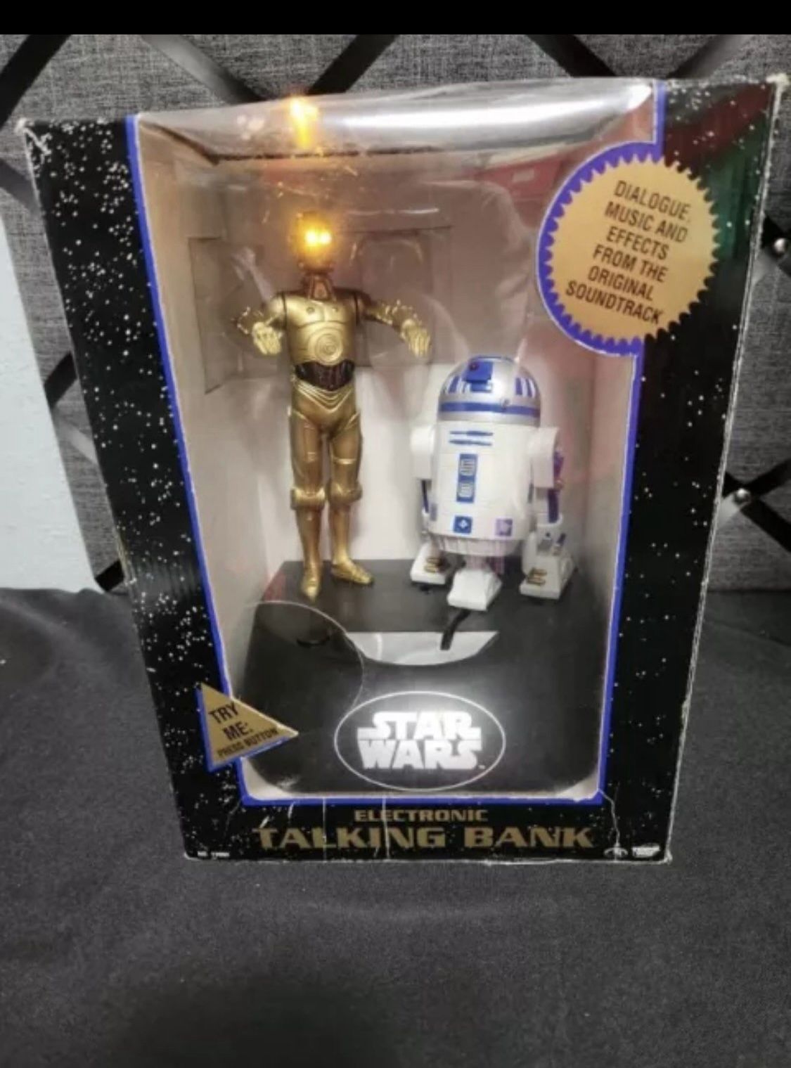 VINTAGE 1995 Star Wars Electronic Talking Bank C3PO & R2D2 (read description)