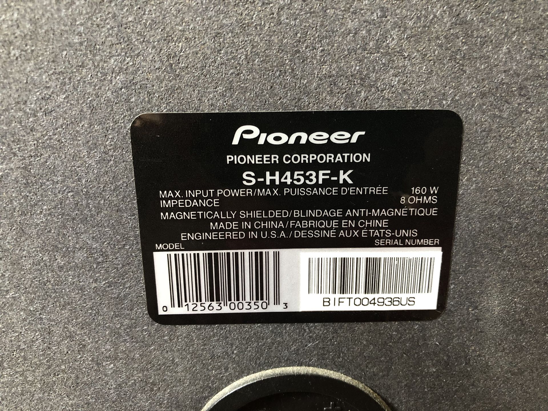Pioneer sh453fk 2025
