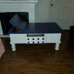 Blue And White Coffee Table 