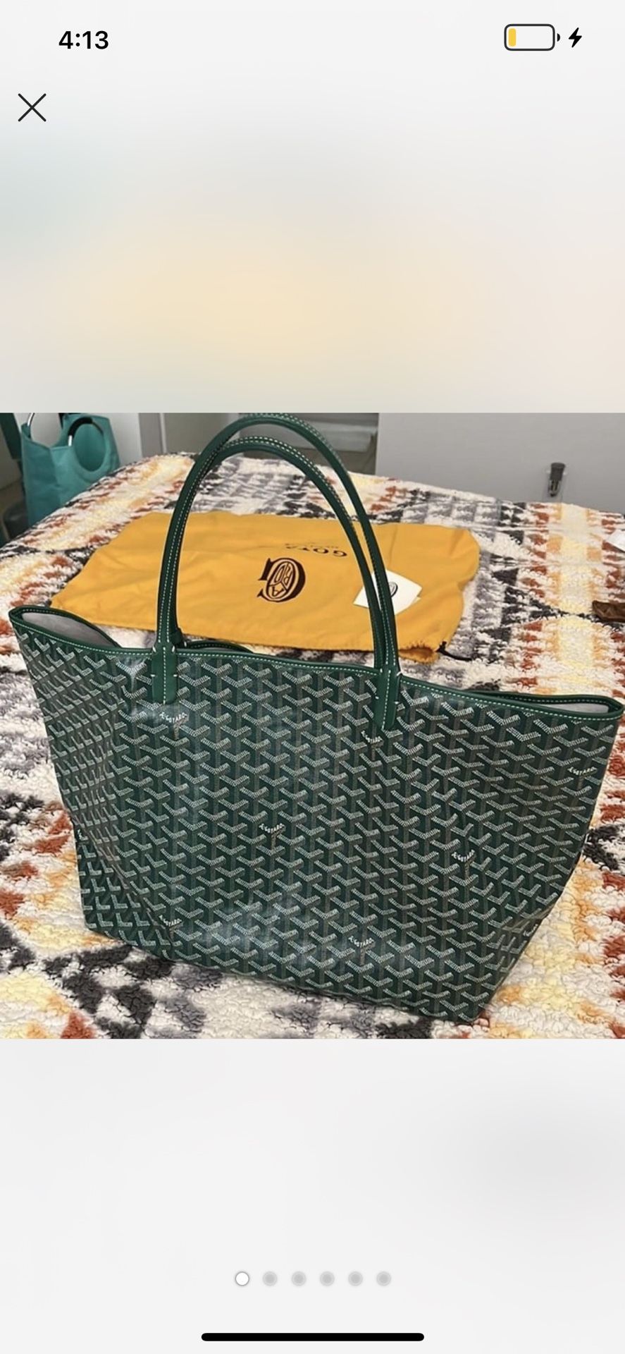 goyard green tote