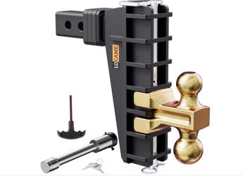 LOCAME Adjustable Trailer Hitch, Fits 2-Inch Receiver, 8-Inch Drop/Rise Drop Hitch, 25,000 LBS GTW-Tow Hitch For Heavy Duty Truck, Solid Ball Mount, L