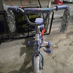 Girls Frozen Bike With Training Wheels