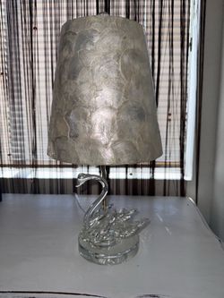 Swan Base Table Lamp with Capiz Shell Shade