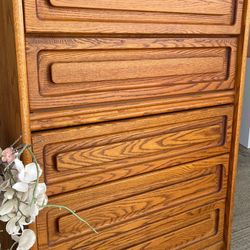 Gorgeous Oak Solid Wood Strong Tall Chest 