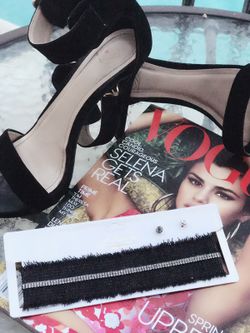 New black Denim Choker Necklace