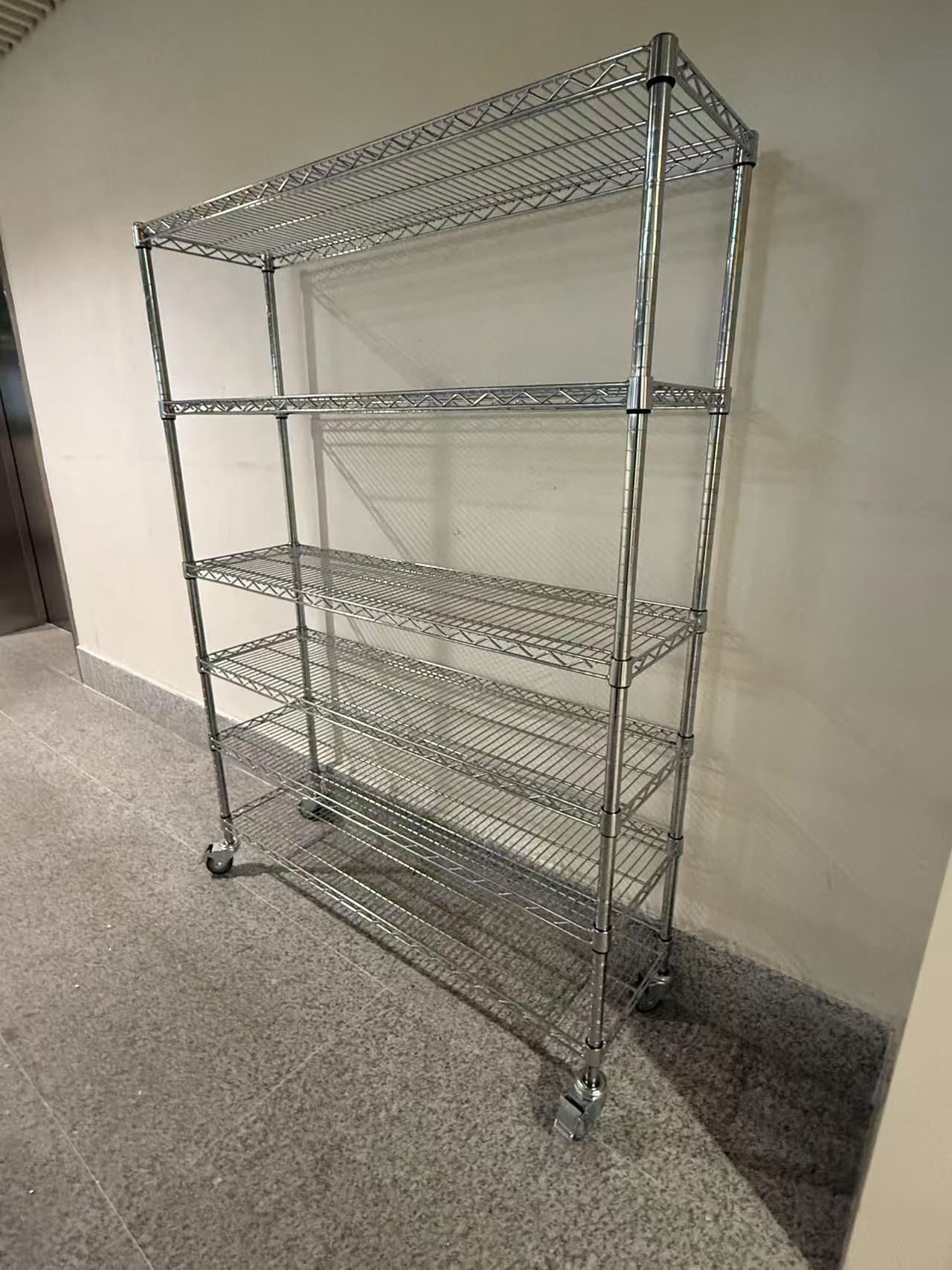 5-Tier Commercial Grade Heavy Duty Steel Wire Shelving Unit in Chrome (48 in. W x 56 in. H x 14 in. D)