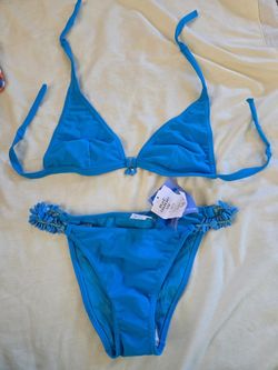 Blue Bikini With Bead Detail Medium 