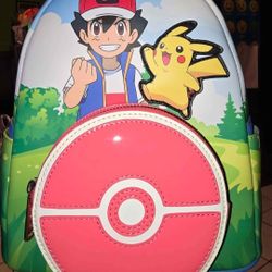 Brand New! Loungefly Pokemon Ash Ketchum and Pikachu Mini Backpack 💗