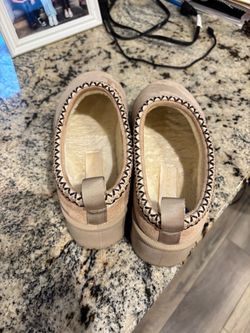 Women’s Tan Slip-On Shoes with Woven Trim