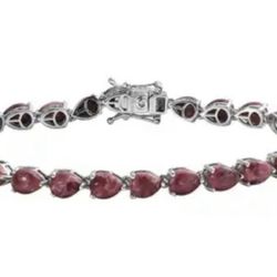 Beautiful Norwegian Thulite Tennis Bracelet -new!