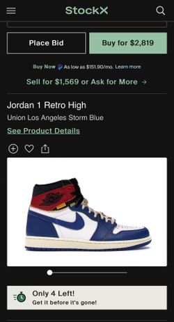 Jordan 1 Union Los Angeles Storm Blue 