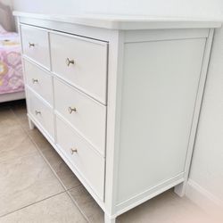 White Wooden Dresser Comoda Delta haven childrens Wood Furniture Nursery 6 Drawers