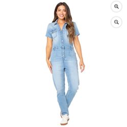 Celebrity Pink streetwear blue jean jumpsuit romper boilersuit