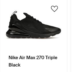 Nike Air Max 270 black on black mens size 9.5 new in box