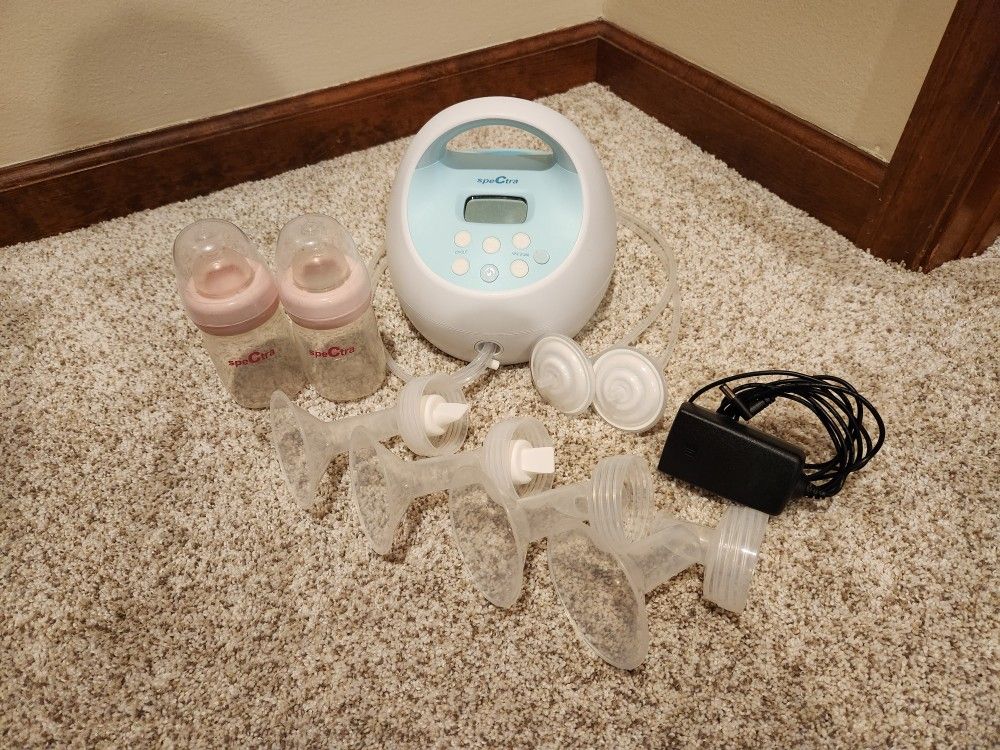 Spectra S1 Double Breast Pump - Blue - with accessories