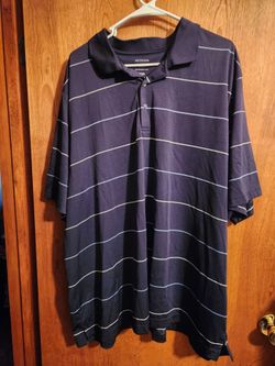 George Men's 3x Navy Striped Polo Shirt