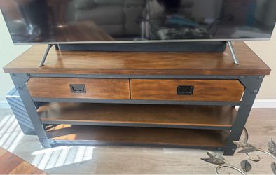 Industrial Wood and Metal TV Stand