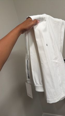 White Lululemon track pants