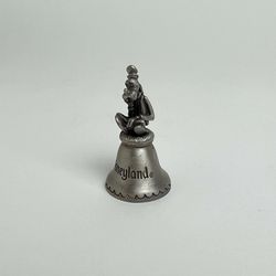 Vintage 1980’s Walt Disney World Miniature Goofy Bell. Silver Pewter. 