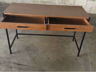 Wooden Desk with Metal Frame