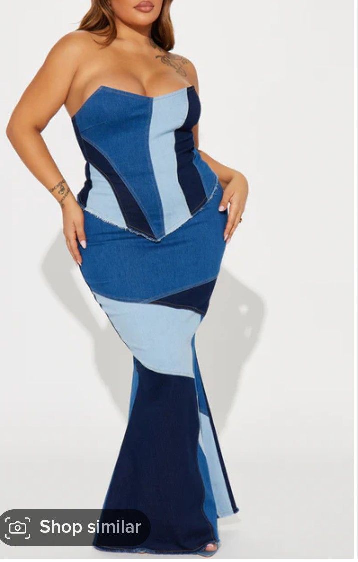Brand New woman's 2. Piece maxi skirt zip up corset top size. 3x