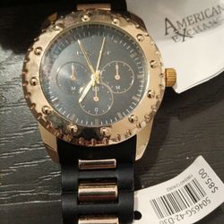 American Exchange Black and Gold Chronograph Watch From Rocawear