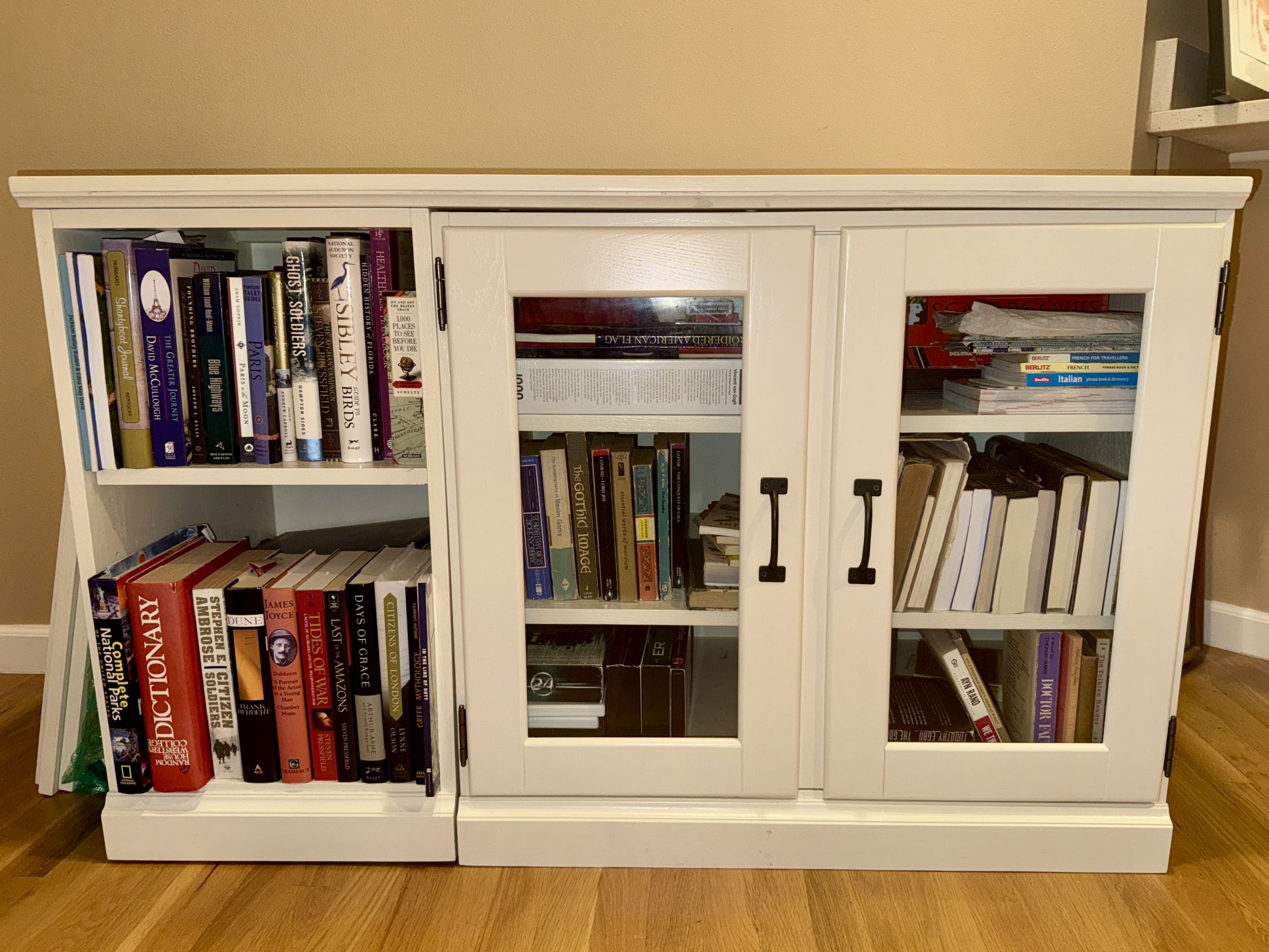 TWO Sets of POTTERY BARN Printer’s Bookshelves / Cabinet Combo In White
