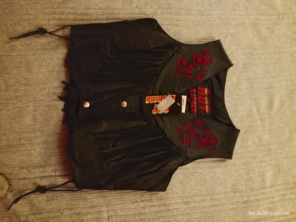 Women's Leather Vest and Handbag