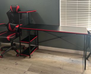 Gaming Desk + Respawn Gaming Chair Bundle