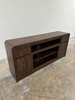Modern TV Stand for 80 Inch TVs, 32"Tall Entertainment Center w/Storage Cabinet& drawers, Media Console Cabinet w/Soundbar & Adjustable Shelves for Li