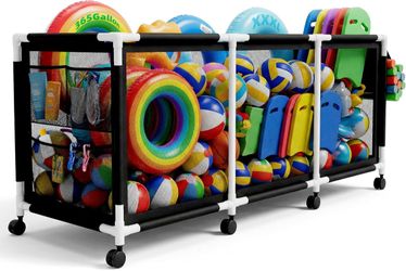 Pool Storage Bin 365 Gallon Extra Large, Rolling Multipurpose Organizer