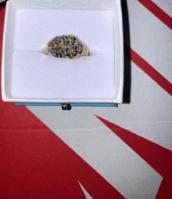 10K YELLOW AND WHITE GOLD NUGGET RING