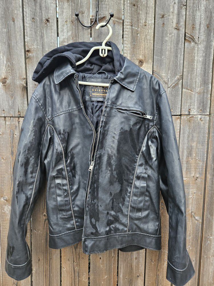 Faux leather Arizona Jacket w/ Hoodie
, Size L/G