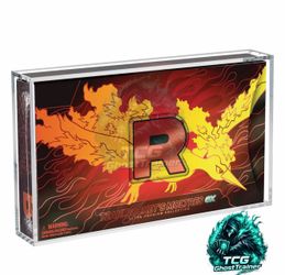 Pokemon Team Rocket Moltres UPC Acrylic Case Display With Magnetic Lid