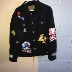 “ Tokyo Vibes” Black Jean Jacket