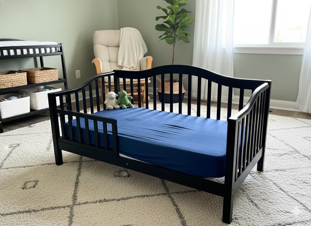 Black Wooden Toddler Bed